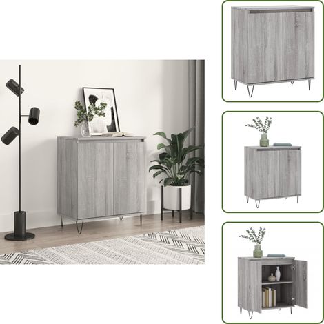 Sideboard Grau Sonoma 60x35x70 cm Holzwerkstoff - Schreibtisch - Wohnzimmermöbel - Sideboard - Grau Sideboard - Holzschrank (1/5)