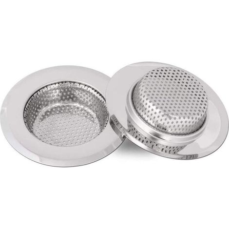 2 Pcs Filtre évier Cuisine, Filtre à évier en acier inoxydable, grille evier (Large) (1/5)