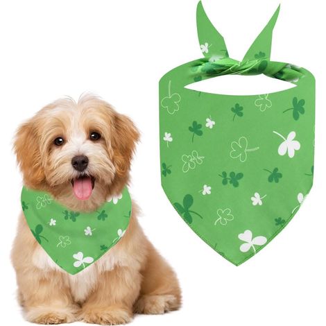 Écharpe pour Chien, Bandana Classique à Carreaux, Bandana pour Chiens, Triangles de Cou lavables pour Chiens de Petite, Moyenne et Grande Taille (Foulard Vert, S) (1/5)