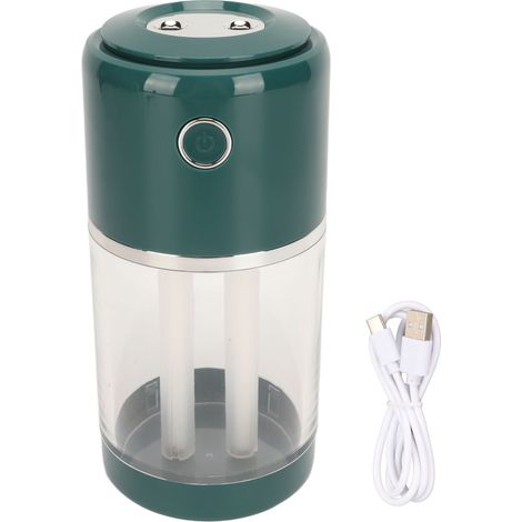 Mini humidificateur portable 520 ml à brume fraîche, double buse, sans fil USB, idéal pour la chambre de bébé, les voyages, le bureau et la maison. 2 effets lumineux, 2 modes de brumisation, arrêt aut (1/5)