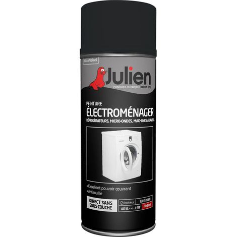 Peinture aérosol pour Electroménager - Brillant Noir - 400 ml - Julien