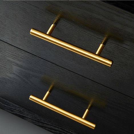 Lot de 10 Poignee Meuble Dorée Boutons de Tiroir Entraxe Poignée Placard Inoxydable Distance de Trous 64MM (1/5)