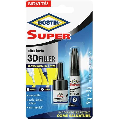 6 x BOSTIK ADESIVO SUPER 3D FILLER BLISTER