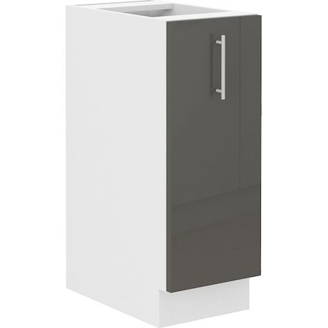 Küche Lara Grau Hochglanz Unterschrank 30 cm Schrankauszug Küchenschrank Küche (1/5)