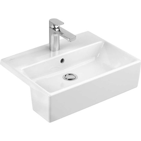 Memento, Lavabi da semincasso, 550 x 425 mm, Rettangolare, per rubinetteria a 3 fori, foro centrale per rubinetteria, con troppopieno, Sanitari in porcellana (1/3)