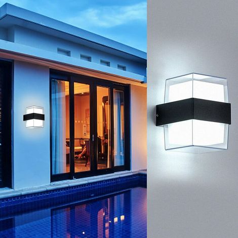 LED Applique Murale Exterieur 6000K Blanc Froid Luminaire applique murale IP65 Acrylique 960LM Pour jardins, patios, murs extérieurs. Taille totale : 105 x 90 x 130mm [Classe énergétique F] (1/5)