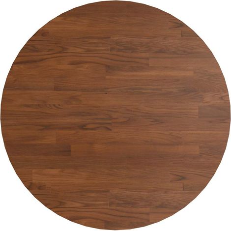 Plateau de table rond pour table basse et meuble chêne massif traité marron foncé Ø 60 x 1,5 cm (1/4)