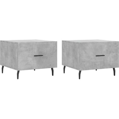 Maison Exclusive - Couchtische 2 Stk. Betongrau 50x50x40 cm Holzw