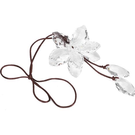 Suspension de voiture pendentif fleur en cristal, ornement en verre porte-bonheur, accessoire cadeau artisanal pour rétroviseur. (1/5)