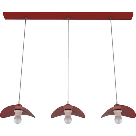 LUMICOM  PIUMA Sospensione, 3XE27, max 42W, metallo, rosso lucido, 25x20cm (1/2)