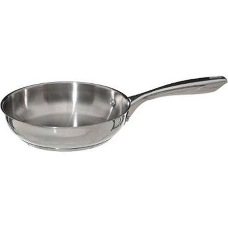 Poêle en inox 26 cm – Compatible tous feux, induction – Poignée ergonomique rivetée – Matériau inox 18/8, épaisseur 3,5 mm – Five