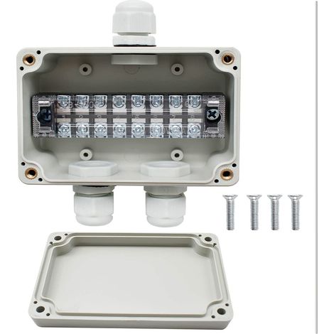 IP66 Boîtes de Jonction Etanches, Boîte de Jonction à 3 Voies Avec Borniers, Vis et Fiche Etanche PG, Pour Câbles Intérieurs et Extérieurs 4-8 mm (Blanc) (1/5)