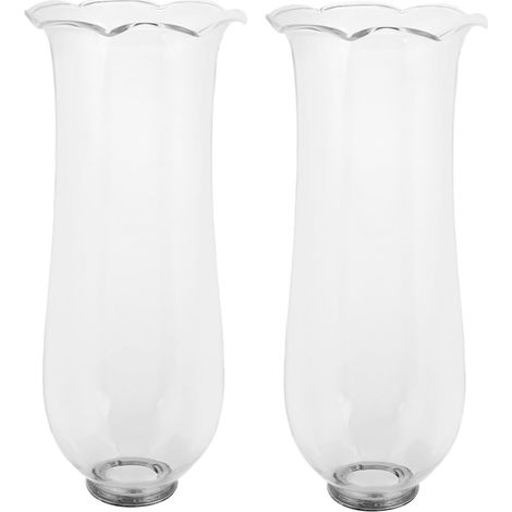 2 Pièces Windproof Glass Candle Holder Hand Blown Hurricane Lamp Shade Replacement Oil Lamp Chimney for Indoor Outdoor Table Centerpiece (1/5)