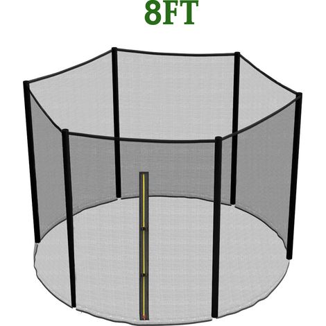 Greenbay Replacement Trampoline Safety Net Enclosure Surround Netting, 8FT - 6 Pole
