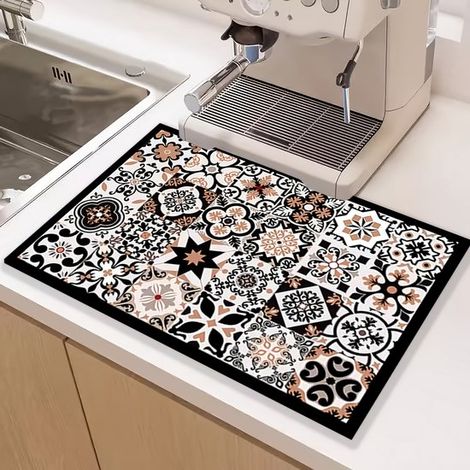 Tappetino assorbente e drenante monoblocco per macchine da caffè,piano di lavoro e per asciugare le stoviglie,facile da pulire e lavabile 4050cm (1/5)
