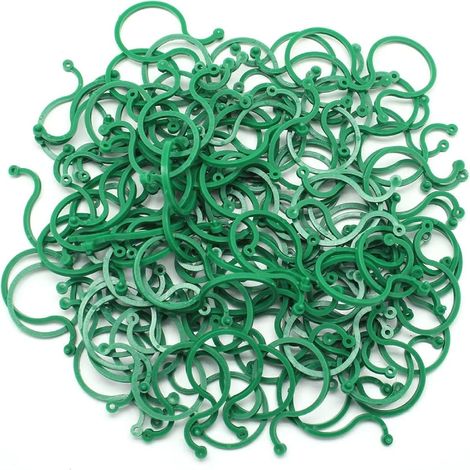 Lot de 100 clips de jardin - anneaux en plastique réutilisables pour plantes grimpantes (4 x 2,7 cm) (1/3)