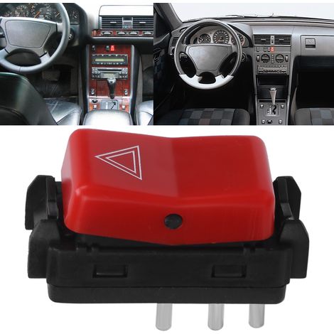 Interrupteur de Feux de Détresse Rouge 1248200110 pour Mercedes Classe C/E W124 W201 W202 (1/5)