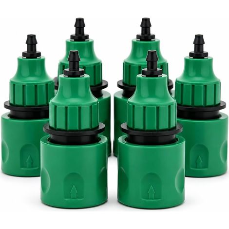 6pcs 2-in-1 Quick Connector for Garden Hose 4/7" and 8/12" Universal Waterproof Connector Compatible with Irrigation Systems and Sprayers - Tool-free Installation (1/5)