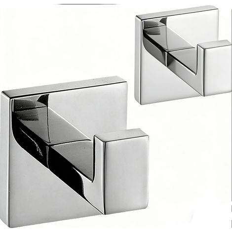 CCYKXA 2PCS Home Patère à Crochet pour Peignoir Salle de bain WC Manteau Serviette Chapeau en Acier Inoxydable ,Chrome fini chrome (1/5)