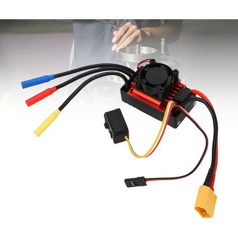 Contrôleur électronique de vitesse (ESC) sans balais avec radiateur à ventilateur pour camions, quads, camions et monster trucks à l'échelle 1/10. (1/5)