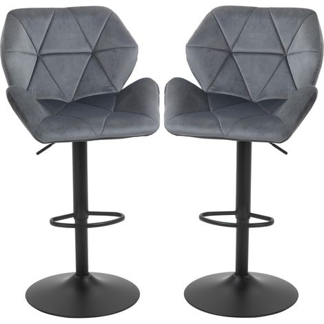 Set di 2 sgabelli da bar regolabili grigi in poliestere e metallo per isola - CHICFURN (1/5)