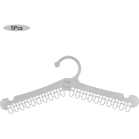 Lot de 5 cintres multifonctions pour le séchage du linge, des chaussettes et des serviettes, gris