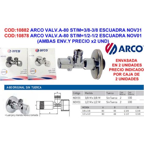Chiave quadrata per valvola ad arco A-80 ST/M3/8-3/8 Nov31 Scatola 2U