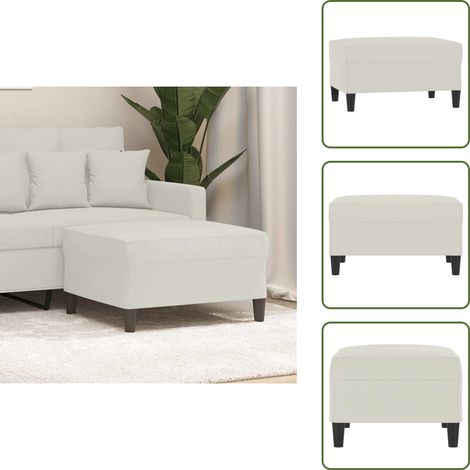Wohnzimmer - vidaXL Fußhocker Creme 70x55x41 cm Samt - Relaxhocker (1/5)