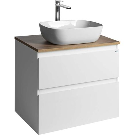 Aqualine Altair - Mobile lavabo 60x67x45 cm, 2 cassetti, bianco/rovere emporio AI270-02 (1/4)