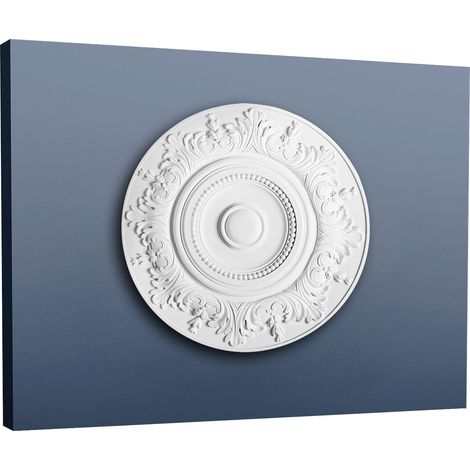 Stuckrosette Stuck Orac Decor R17 Luxxus Rosette Wand Zierleiste Stuck Klassisch Blätter Dekor Antik weiß 47 cm