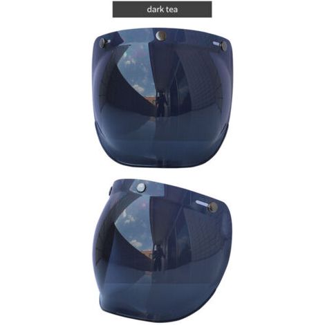 QORVA-Visière à bulles pour casque de moto, lentille de pare-brise avec support rabattable pour casques ouverts à 3 boutons-pression (1/2)