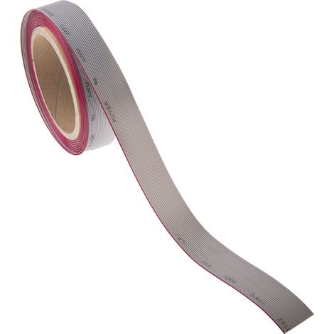 Câble en nappe RS PRO 20 voies 28 AWG, pas de 1.27mm, Gris, 5m ( Prix pour Bobine de 5 Mètres ) (1/4)