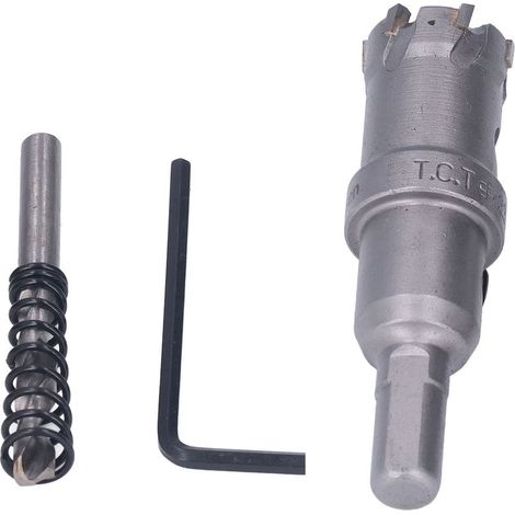 GARRYFIZH Kit de scie cloche en carbure TCT pour métaux épais avec clé hexagonale, foret à carottage 22 mm / 0,9 po (1/5)