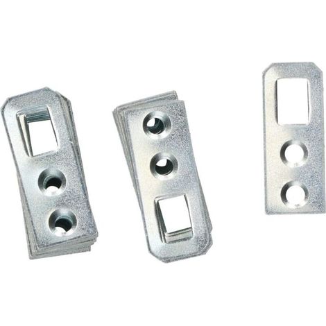 Suspension d'armoire 30 x 12 x 1 mm - En forme de forme - Pour meubles - Plaqué zinc - Connecteurs plats (50) (1/4)