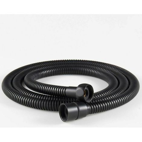 Green Mobility-Tuyau de douche flexible en acier inoxydable 1 pièce 1,5 m, raccords en laiton, tuyau de pommeau de douche anti-torsion, tuyau de douche flexible - noir (1/5)