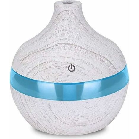 Humidificateur USB 300 ml, diffuseur d'arômes électrique, humidificateur en bois, brumisateur d'huiles essentielles pour la maison et la voiture, mini humidificateur rafraîchissant (Couleur : Jaune) B (1/5)