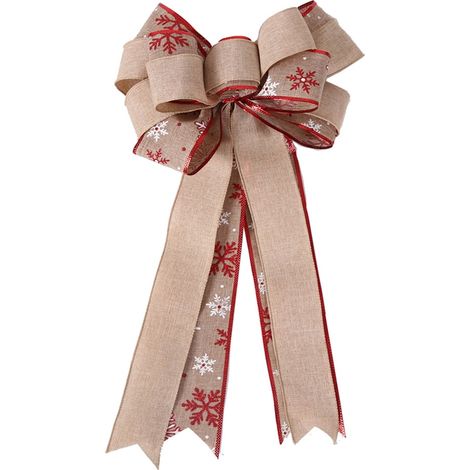 Nœud Décoratif En Jute - Pour Arbre De Noël Fête Et Décoration Intérieure Extérieure - 46 x 28 cm - 1 Pièce (1/5)