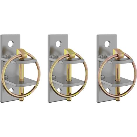 Ganci per Secchi a Parete 3 pz Argento e Marrone in Acciaio vidaXL (1/5)