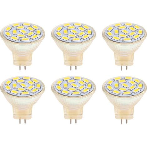 Ampoule LED GU4 270LM 15LED, lumière à économie d'énergie MR11, perles de lampe sur piste 12V 3W, chaude 3000K, 6 pièces (1/5)