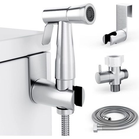 Bidet-Sprühgerät für Toilette, Handsprühgerät-Set, Windel-Sprühgerät-Set – Einfache Installation – Edelstahl (1/4)