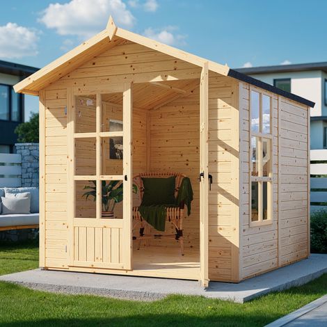 Abri de jardin bois Bertilo Melrose 19mm avec plancher 4,03m² naturel