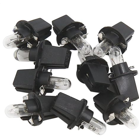 10 Pcs DC 12V 1,2W T5 Ampoule Tableau de Bord Jaune Clair pour Voiture Interne (1/4)