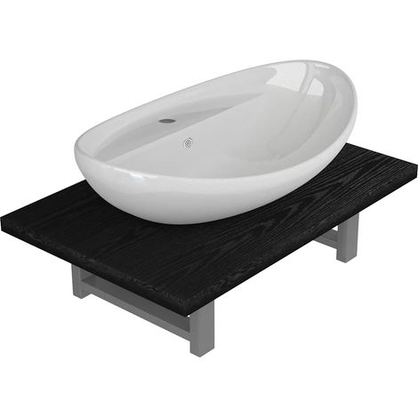 Maison Exclusive - 2-tlg. Badmöbel-Set Keramik Schwarz (1/5)