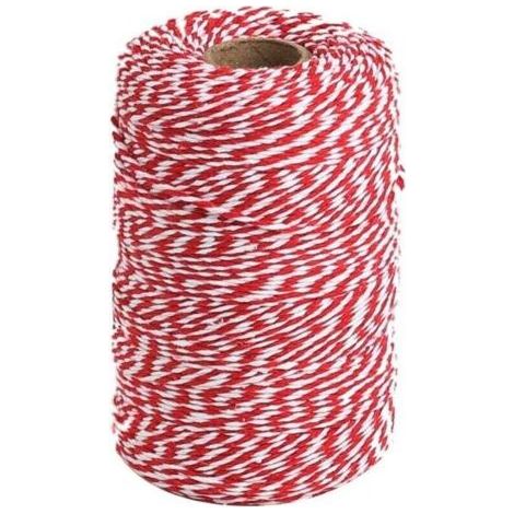 Ficelle de chanvre rouge et blanche, ruban de ficelle de coton de 100 mètres pour la pâtisserie, la découpe de viande, le bricolage, l'emballage de cadeaux et les décorations de Noël-Chrom (1/5)