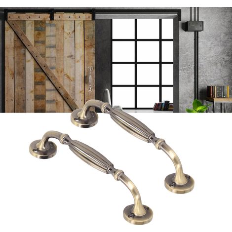 Tiradores de puerta de bronce antiguo – juego de 2 – aluminio – diseño profesional – fácil instalación – piezas vintage para puertas, armarios y roperos (1/5)