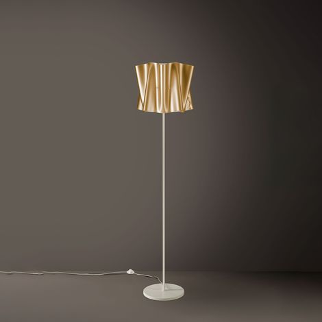 Piantana base e stelo in metallo FOLIO paralume Oro diametro 40x h164 cm