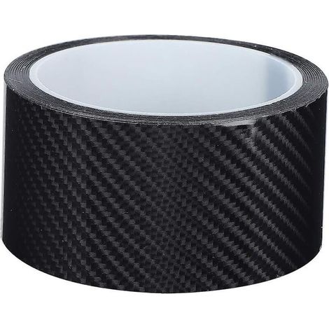 Schwarze Einstiegsleistenschutzfolie aus Kohlefaser, Stoßstangenschutzfolie, Klebestreifen (1/5)