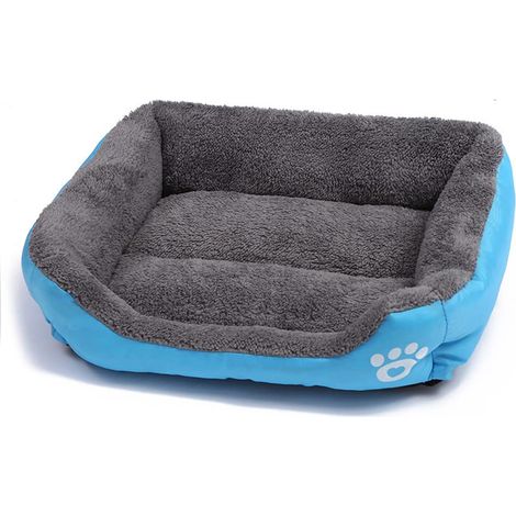 Panier pour chien,Taille S,43x32 cm,Carré,Bleu,Canapé pour chien de taille moyenne et petite taille et chat,Coussin moelleux et doux pour chat,Coussin pour chien,Bouledogue français (1/5)