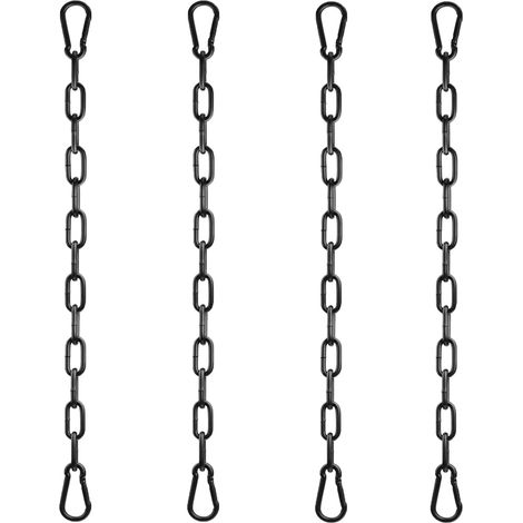 Hanging Chair Extension Chain, 4 Pieces, Ø4 mm, 50 cm, Metal Chain, Swing Chain with 8 Key Ring Snap Hooks (1/5)