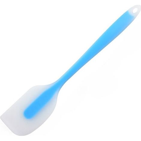 Spatola in silicone (1 pezzo) Flessibile e resistente, termoresistente fino a 232 °C, anima in acciaio inossidabile. Utensile da cucina per alimenti, blu, taglia M, 28 cm. (1/5)